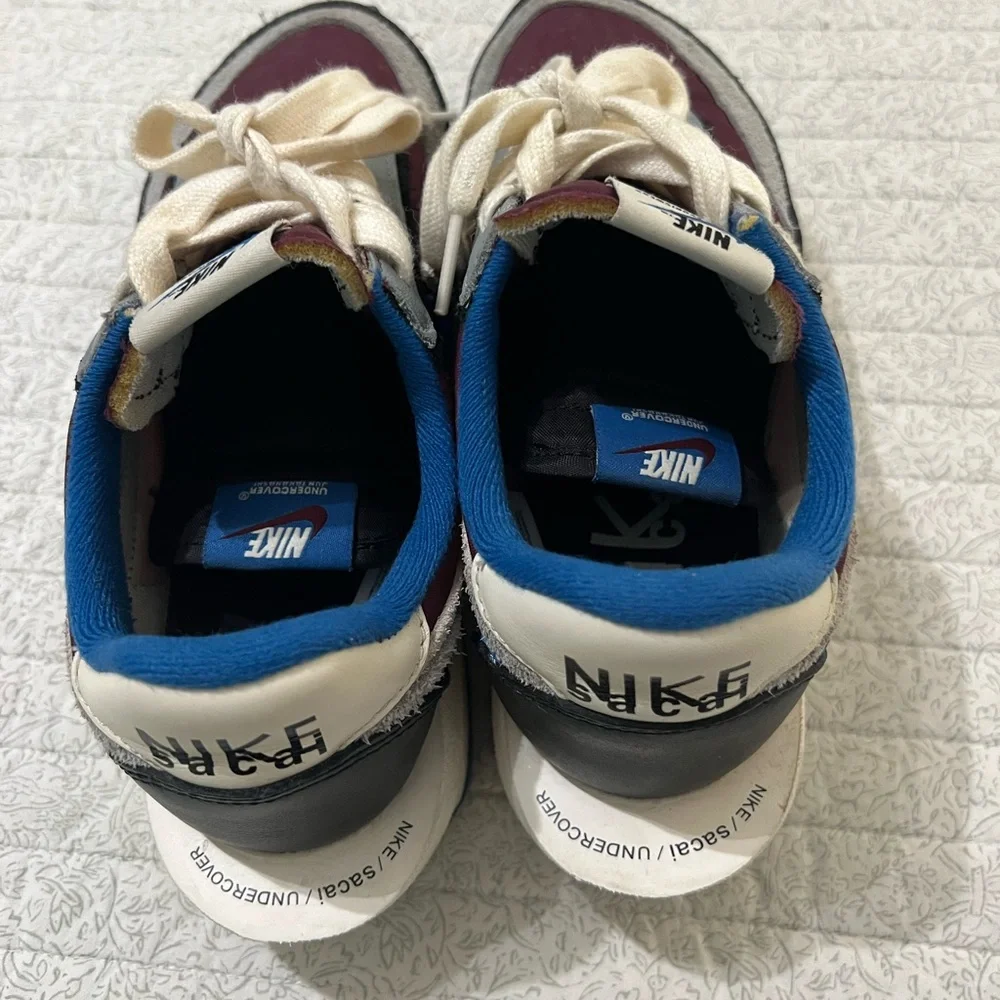 Nike Men’s Maroon and Blue Sportswear Sacai Undercover Sneakers Sz 4.5